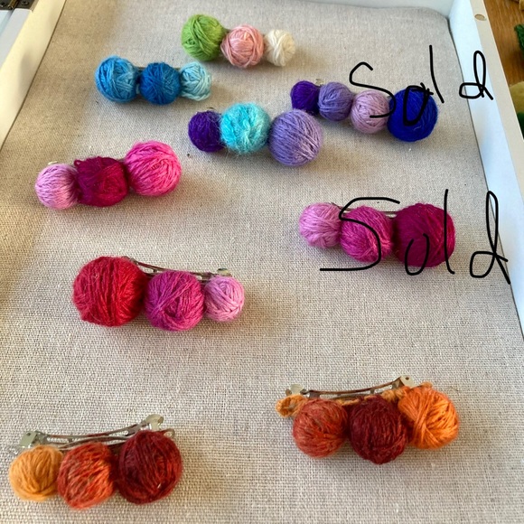 Queen of Fluff Accessories Hp Knitters Hair Barrette Mini Balls Of